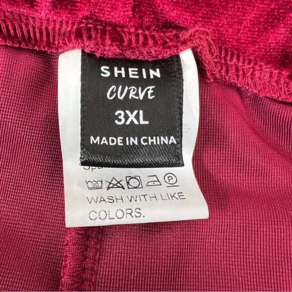 Shein Curve Size 3XL Burgundy Velvet/Velour Pull-On Pants w/Stretch Wais… - Picture 8 of 10